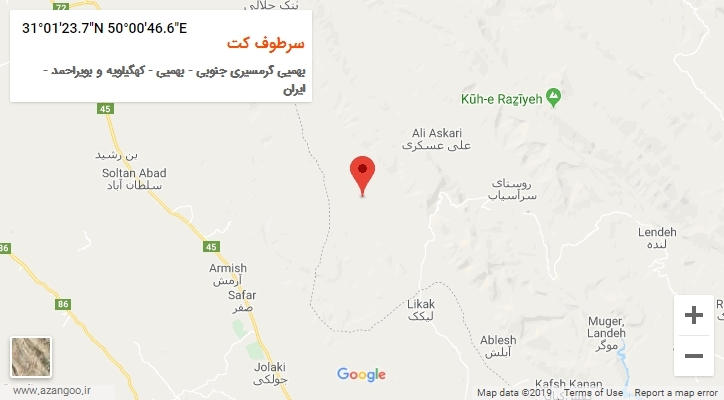 روستای سرطوف کت بر روی نقشه