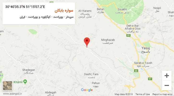 روستای سواره بابکان بر روی نقشه