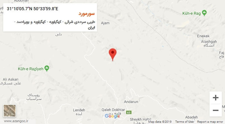 روستای سورمورد بر روی نقشه