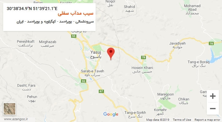 روستای سیب مدآب سفلی بر روی نقشه