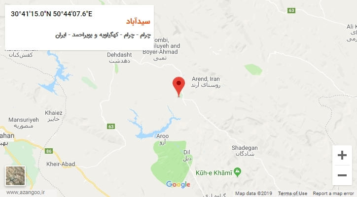 روستای سیدآباد بر روی نقشه