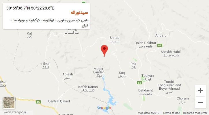 روستای سیدنوراله بر روی نقشه