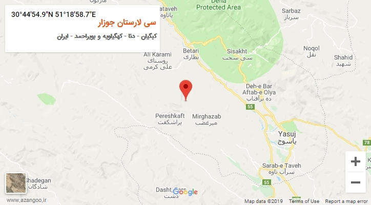 روستای سی لارستان جوزار بر روی نقشه