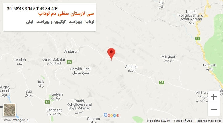 روستای سی لارستان سفلی دم لوداب بر روی نقشه
