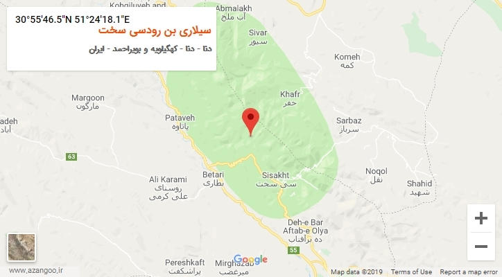 روستای سیلاری بن رودسی سخت بر روی نقشه