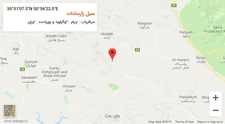 روستای سیل زارسادات بر روی نقشه