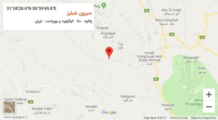 روستای سیرون شبلیز بر روی نقشه
