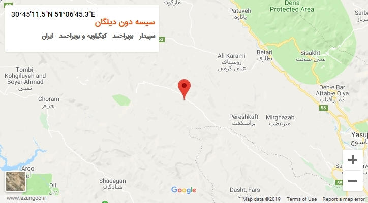 روستای سیسه دون دیلگان بر روی نقشه