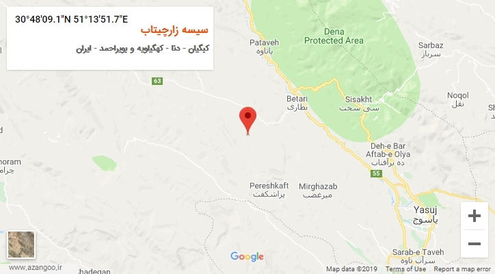 روستای سیسه زارچیتاب بر روی نقشه