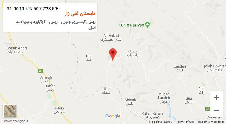 روستای تابستان لغی زار بر روی نقشه