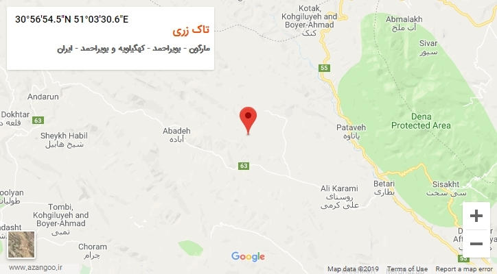روستای تاک زری بر روی نقشه