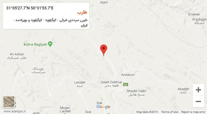روستای طارب بر روی نقشه