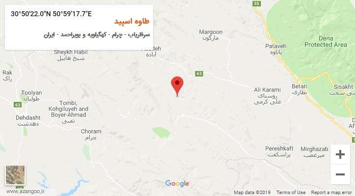 روستای طاوه اسپید بر روی نقشه