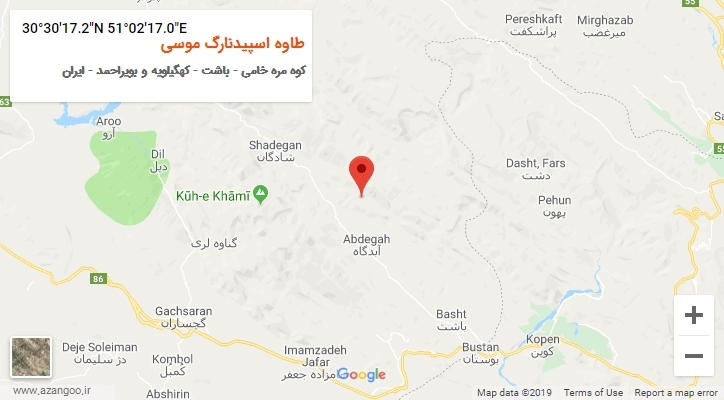 روستای طاوه اسپیدنارگ موسی بر روی نقشه