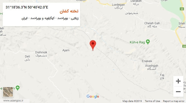 روستای تخته کشان بر روی نقشه