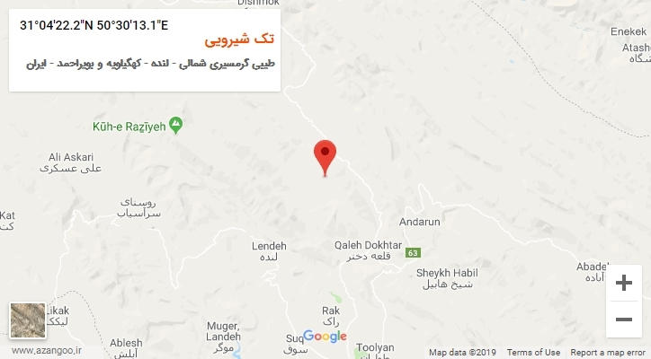 روستای تک شیرویی بر روی نقشه