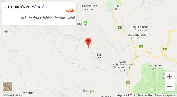 روستای طلایه بر روی نقشه