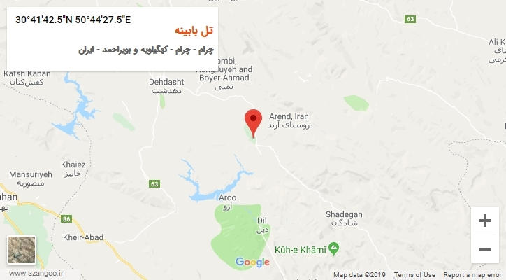 روستای تل بابینه بر روی نقشه