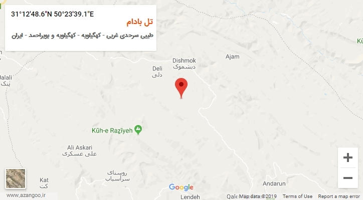 روستای تل بادام بر روی نقشه