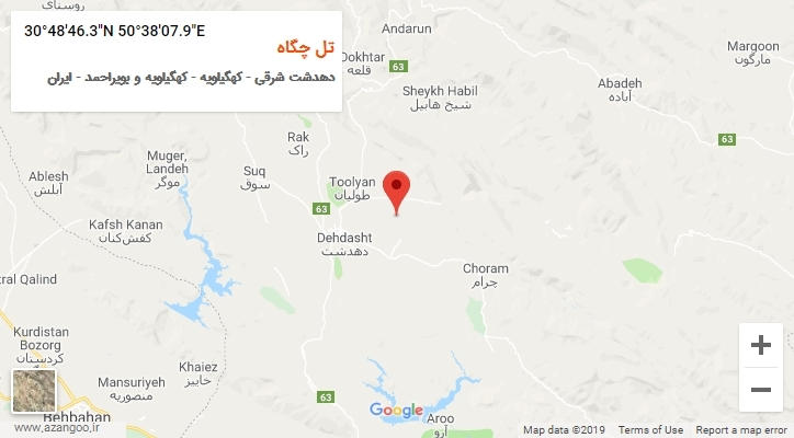 روستای تل چگاه بر روی نقشه