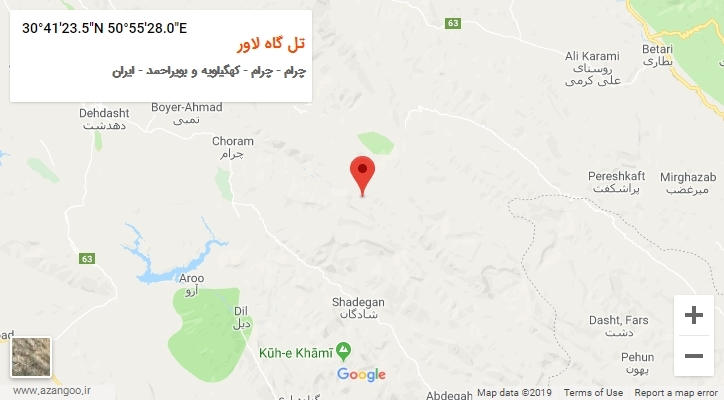 روستای تل گاه لاور بر روی نقشه