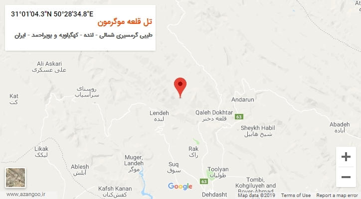 روستای تل قلعه موگرمون بر روی نقشه