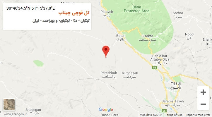 روستای تل قوچی چیتاب بر روی نقشه
