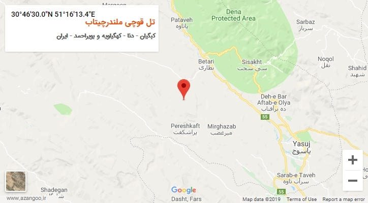 روستای تل قوچی ملندرچیتاب بر روی نقشه