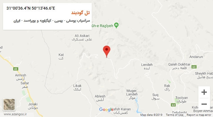 روستای تل گودبند بر روی نقشه