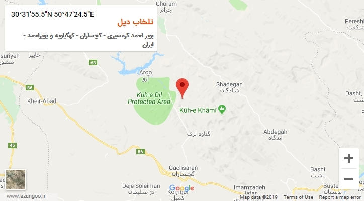 روستای تلخاب دیل بر روی نقشه