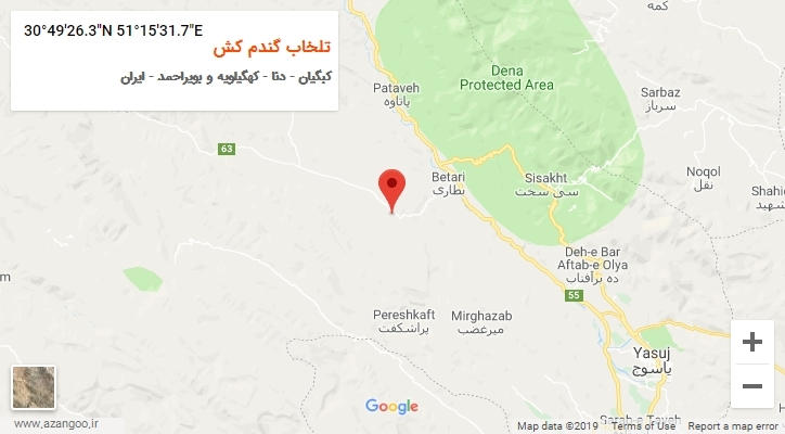 روستای تلخاب گندم کش بر روی نقشه