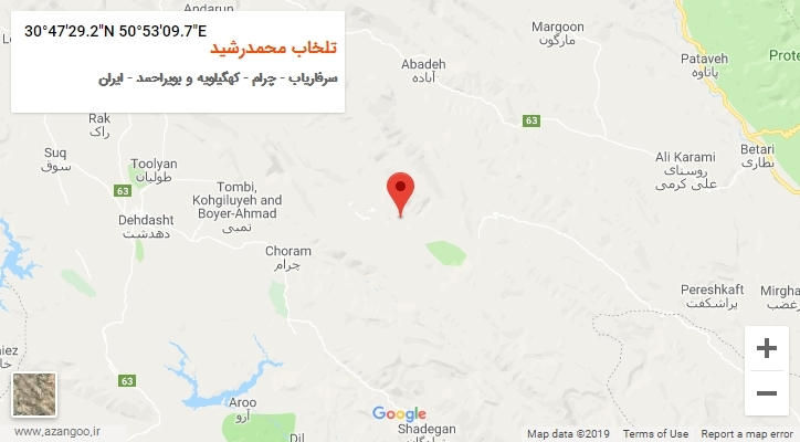 روستای تلخاب محمدرشید بر روی نقشه