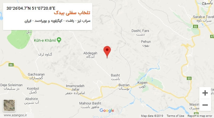 روستای تلخاب سفلی بیدک بر روی نقشه
