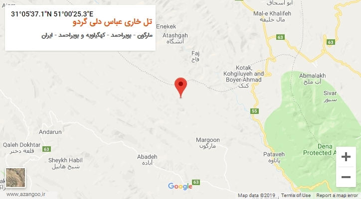 روستای تل خاری عباس دلی گردو بر روی نقشه
