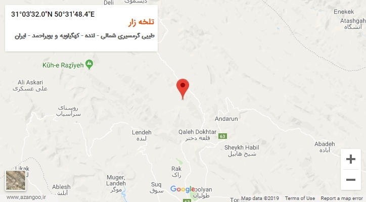 روستای تلخه زار بر روی نقشه