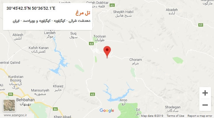 روستای تل مرغ بر روی نقشه