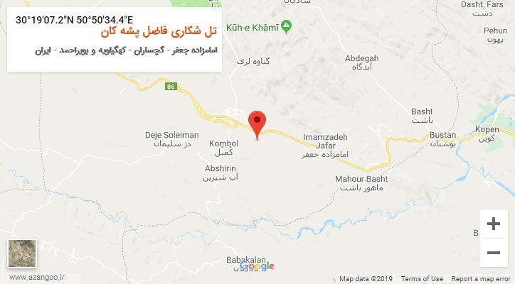 روستای تل شکاری فاضل پشه کان بر روی نقشه