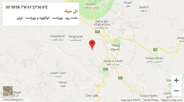 روستای تل سیاه بر روی نقشه