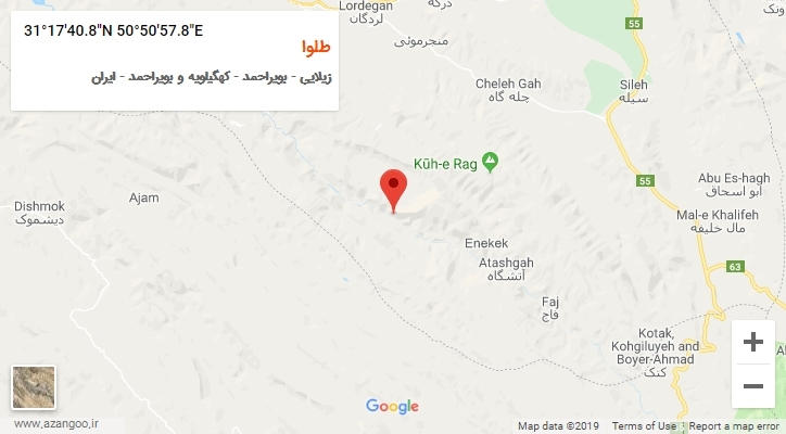 روستای طلوا بر روی نقشه