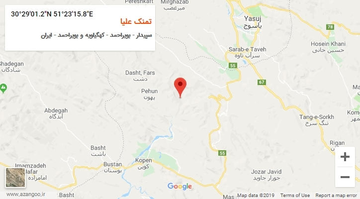روستای تمنک علیا بر روی نقشه