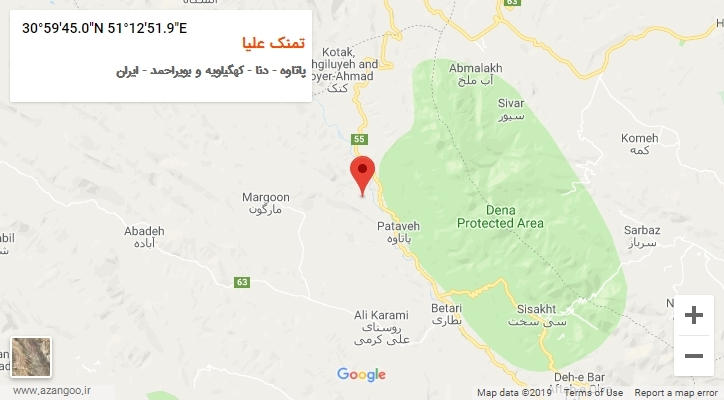 روستای تمنک علیا بر روی نقشه