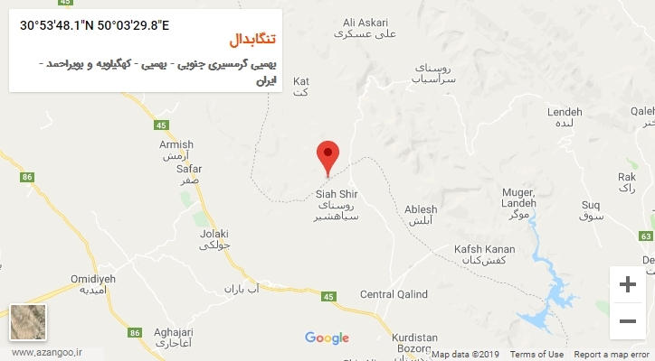 روستای تنگابدال بر روی نقشه