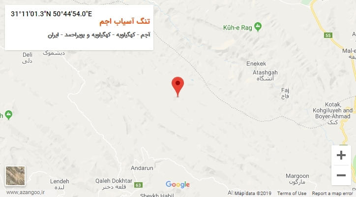 روستای تنگ آسیاب اجم بر روی نقشه