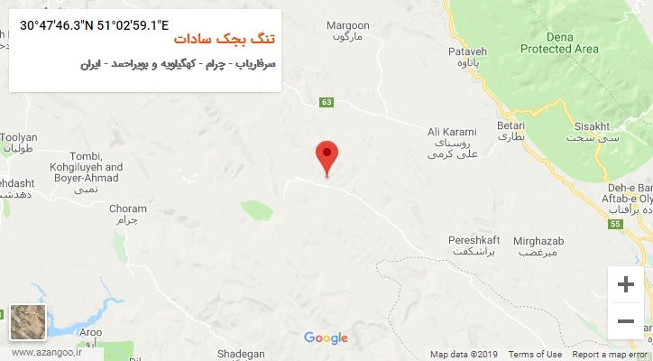 روستای تنگ بجک سادات بر روی نقشه