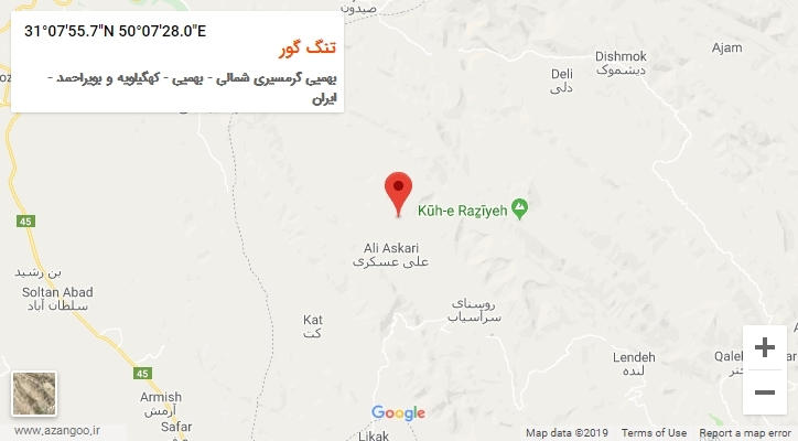 روستای تنگ گور بر روی نقشه