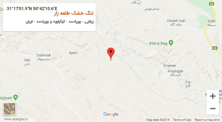 روستای تنگ خشک طلعه زار بر روی نقشه