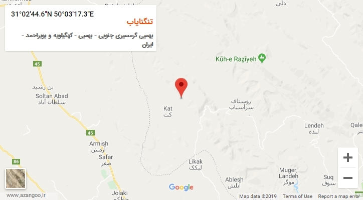 روستای تنگنایاب بر روی نقشه