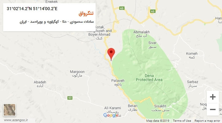 روستای تنگرواق بر روی نقشه
