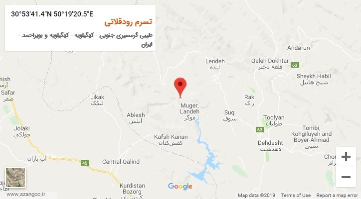 روستای تسرم رودقلاتی بر روی نقشه