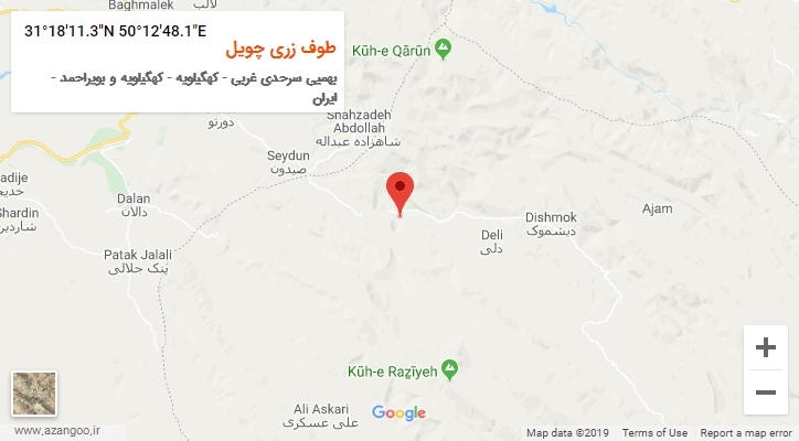 روستای طوف زری چویل بر روی نقشه